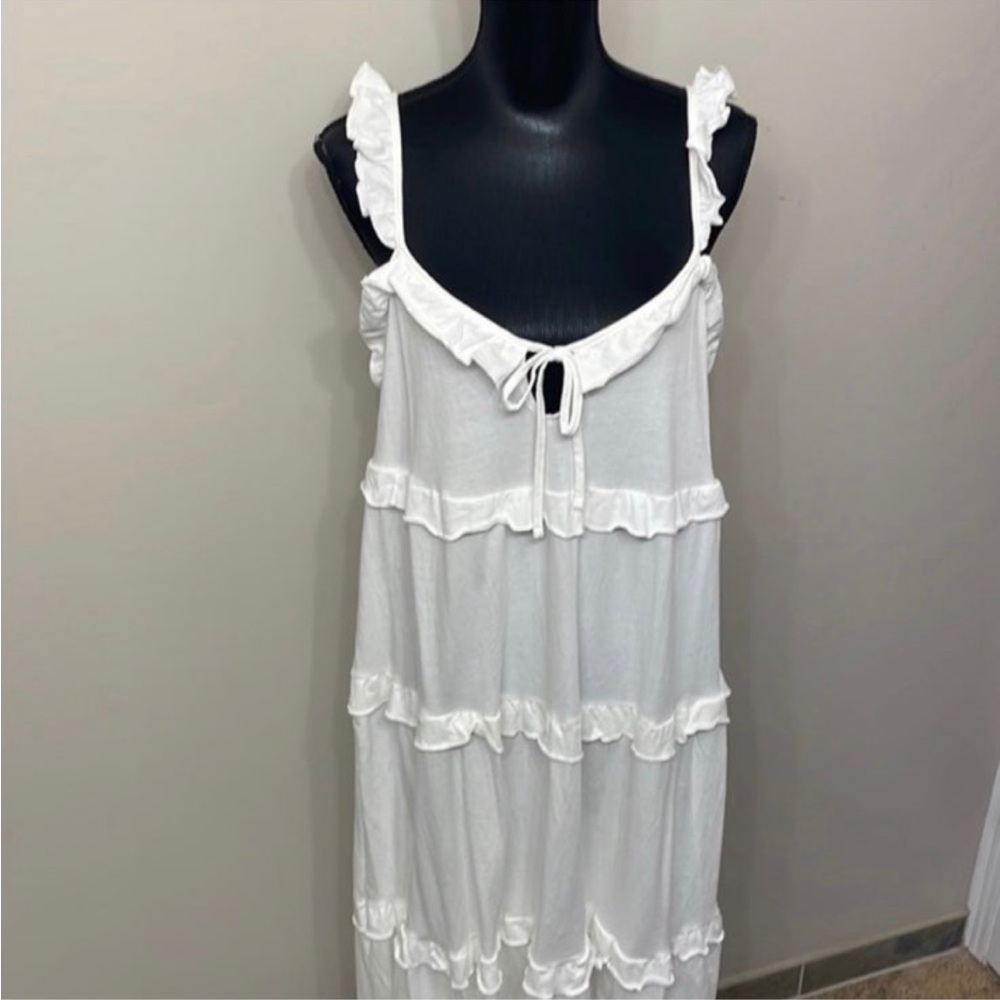 NWT J. Crew women’s summer white flare midi dress size M